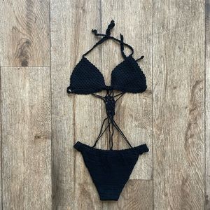 Black knit bikini Nwot